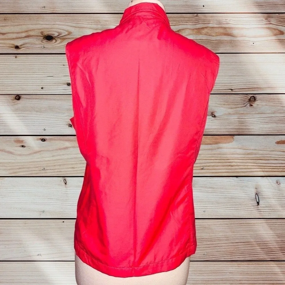 Magnolia Lane Masters Golf Tournament Vest Pink Full Zip Women Small Logo F2